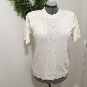 “Winter Clearance” Vintage Alfred Dunner Cream Silk Blend Top